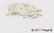 Shaded Relief Panoramic Map of Kampot, cropped outside