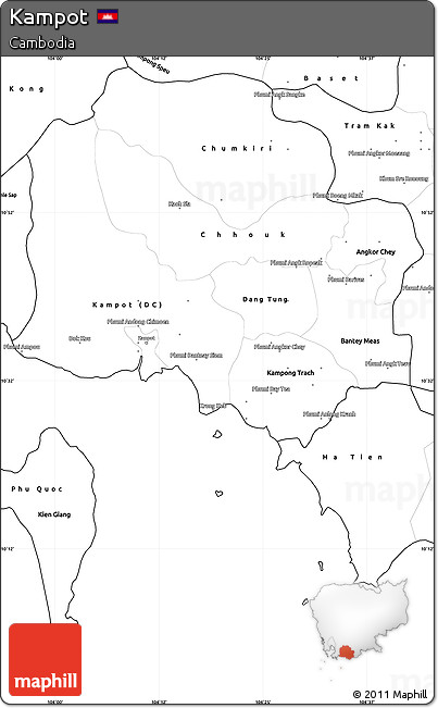 Blank Simple Map of Kampot