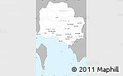 Gray Simple Map of Kampot, single color outside