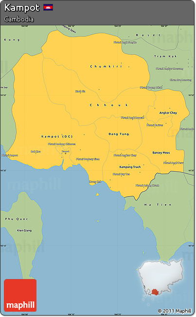 Savanna Style Simple Map of Kampot