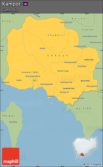 Savanna Style Simple Map of Kampot