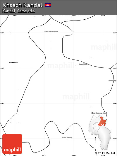 Blank Simple Map of Khsach Kandal