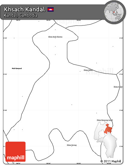 Blank Simple Map of Khsach Kandal