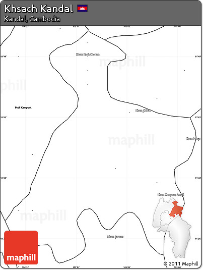 Blank Simple Map of Khsach Kandal