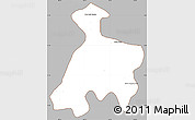 Gray Simple Map of Khsach Kandal, cropped outside