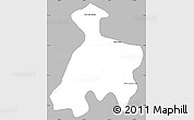Gray Simple Map of Khsach Kandal, single color outside