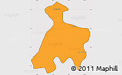 Political Simple Map of Khsach Kandal, cropped outside