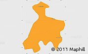 Political Simple Map of Khsach Kandal, single color outside