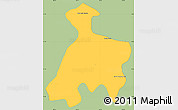 Savanna Style Simple Map of Khsach Kandal, single color outside