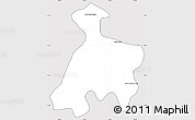 Silver Style Simple Map of Khsach Kandal, cropped outside