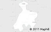 Silver Style Simple Map of Khsach Kandal, single color outside