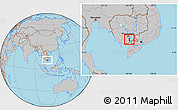 Gray Location Map of Koh Thom