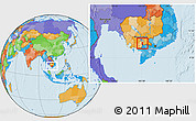 Political Location Map of Koh Thom