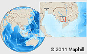 Shaded Relief Location Map of Koh Thom