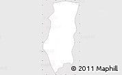Silver Style Simple Map of Koh Thom, cropped outside