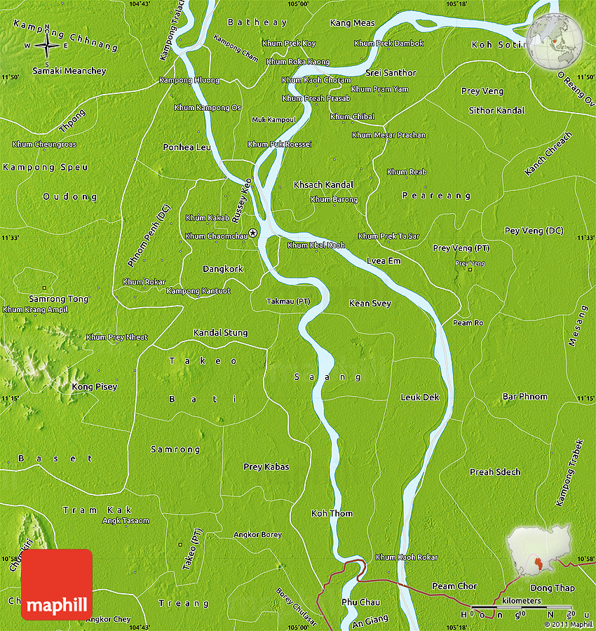 Physical Map of Kandal