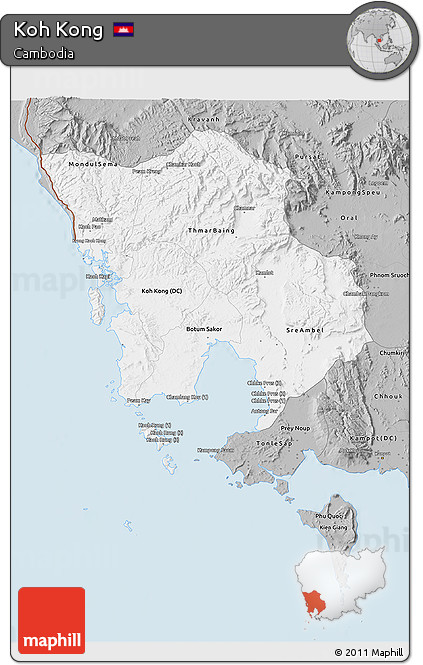 Gray 3D Map of Koh Kong