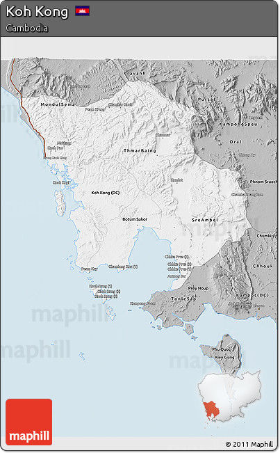 Gray 3D Map of Koh Kong