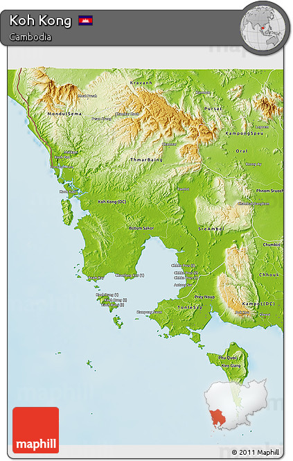 Physical 3D Map of Koh Kong