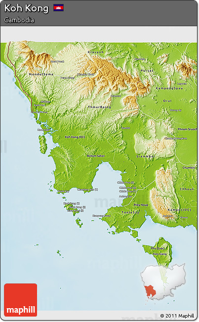 Physical 3D Map of Koh Kong