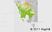 Physical 3D Map of Koh Kong, lighten, desaturated