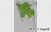 Satellite 3D Map of Koh Kong, lighten, desaturated