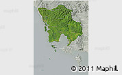 Satellite 3D Map of Koh Kong, lighten, semi-desaturated