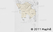 Shaded Relief 3D Map of Koh Kong, lighten, desaturated