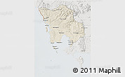 Shaded Relief 3D Map of Koh Kong, lighten, semi-desaturated