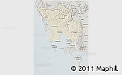 Shaded Relief 3D Map of Koh Kong, semi-desaturated