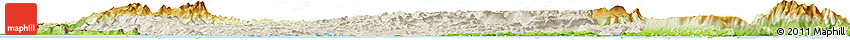 Shaded Relief Horizon Map of Koh Kong, physical outside