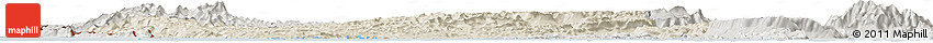 Shaded Relief Horizon Map of Koh Kong, semi-desaturated