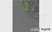 Satellite 3D Map of Kiri Sakor, desaturated