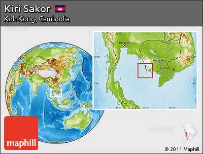 Physical Location Map of Kiri Sakor, highlighted parent region