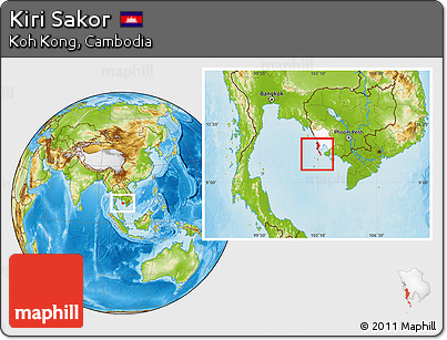 Physical Location Map of Kiri Sakor, highlighted parent region