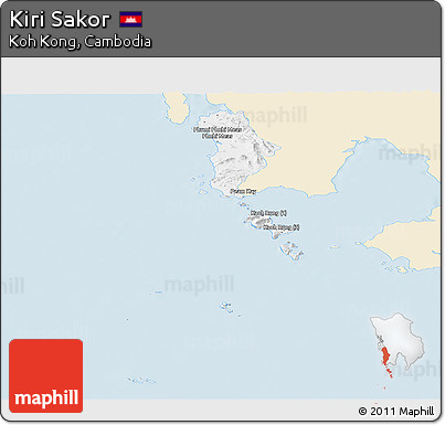 Classic Style Panoramic Map of Kiri Sakor, single color outside