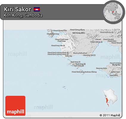 Silver Style Panoramic Map of Kiri Sakor