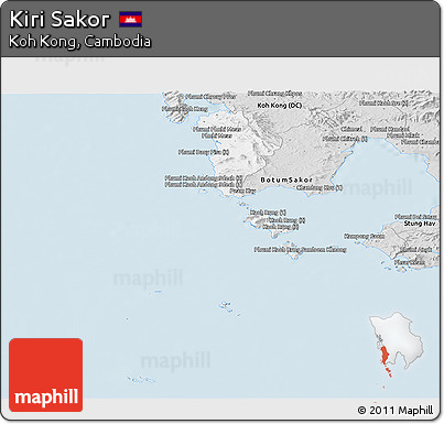 Silver Style Panoramic Map of Kiri Sakor