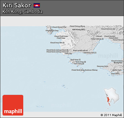 Silver Style Panoramic Map of Kiri Sakor