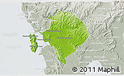 Physical 3D Map of Koh Kong (DC), lighten, semi-desaturated