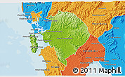Physical 3D Map of Koh Kong (DC), political outside