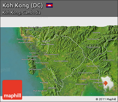 Satellite 3D Map of Koh Kong (DC)