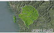 Satellite 3D Map of Koh Kong (DC), semi-desaturated