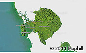 Satellite 3D Map of Koh Kong (DC), single color outside