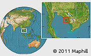 Satellite Location Map of Koh Kong (DC)