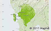 Physical Map of Koh Kong (DC), lighten