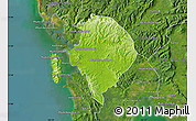 Physical Map of Koh Kong (DC), satellite outside