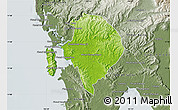 Physical Map of Koh Kong (DC), semi-desaturated