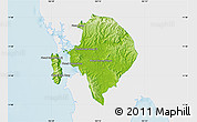 Physical Map of Koh Kong (DC), single color outside