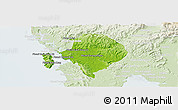 Physical Panoramic Map of Koh Kong (DC), lighten